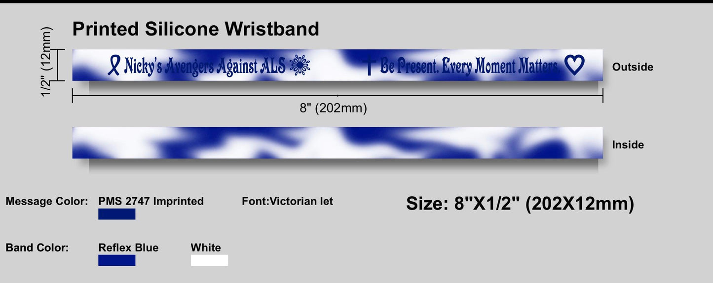 Nicky's Avengers Against ALS Silicone Wristband